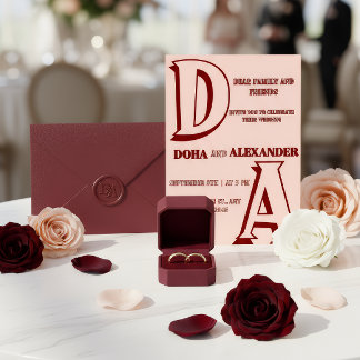 Minimalist Romantic Wedding invitation Folie Uitnodiging