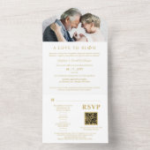 Minimalist Romantic Wedding Photo Anniversary All In One Uitnodiging (Binnen)