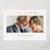 Minimalist Romantic Wedding Photo Anniversary Gold Folie Uitnodiging (Voorkant)