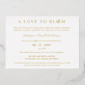 Minimalist Romantic Wedding Photo Anniversary Gold Folie Uitnodiging (Achterkant)