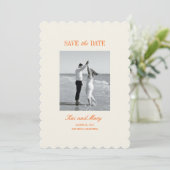 Minimalist Romantic Wedding Save the Date Card Feestdagenkaart (Staand voorkant)