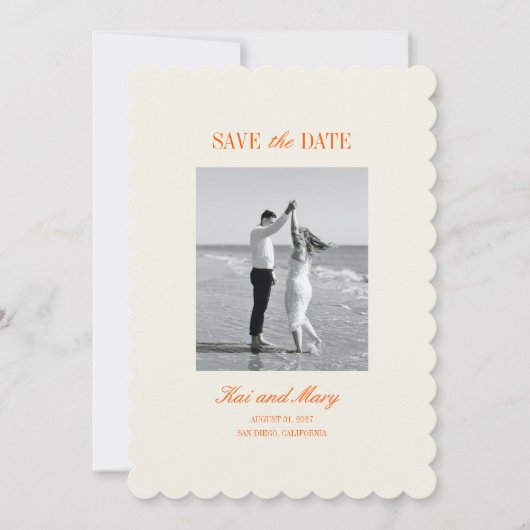 Minimalist Romantic Wedding Save the Date Card Feestdagenkaart (Voorkant)