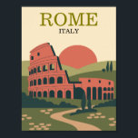 Minimalist Rome Italy Colosseum Illustration Poster<br><div class="desc">This Minimalist Rome Italy Colosseum Illustration on a Poster is a stunning gift idea and travel souvenir for every tourist and visitor of the eternal city and popular travel destination in Europe. It shows the famous iconic landmark the colosseum. Make this item your own, customize and buy now.</div>