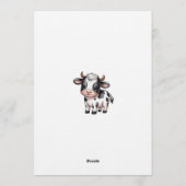 Minimalist Rose Beige Invitation Cow Birthday Kaart (Achterkant)
