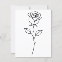 Minimalist Rose Botanical Line Art