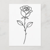 Minimalist Rose Botanical Line Art Briefkaart (Voorkant)