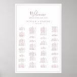 Minimalist Rose Gold Alphabetical Seating Chart Poster<br><div class="desc">This minimalist rose gold alphabetical seating chart poster is perfect for a simple wedding. This sign can be used to organize your guests alphabetically or by table number by changing the names of the headings. The modern romantic design features classic rose gold and white typography paired with a rustic yet...</div>