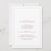 Minimalist Rose Gold Bachelorette Weekend Kaart (Achterkant)