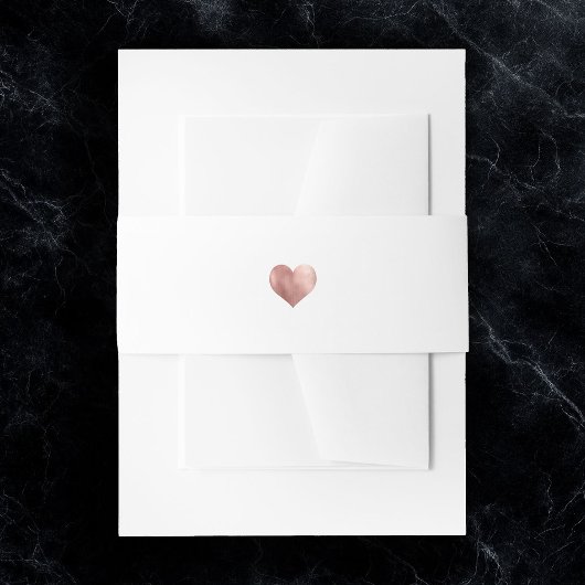 Minimalist Rose Gold Heart Modern Wedding Uitnodigingen Wikkel