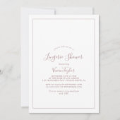 Minimalist Rose Gold Lingerie Shower Invitation Kaart (Voorkant)