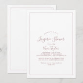 Minimalist Rose Gold Lingerie Shower Invitation Kaart (Voorkant / Achterkant)