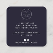 Minimalist Rose Hand Logo Vierkante Visitekaartje (Achterkant)