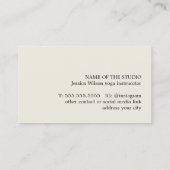 Minimalist Rose Old White Bold Yoga Instructor Visitekaartje (Achterkant)