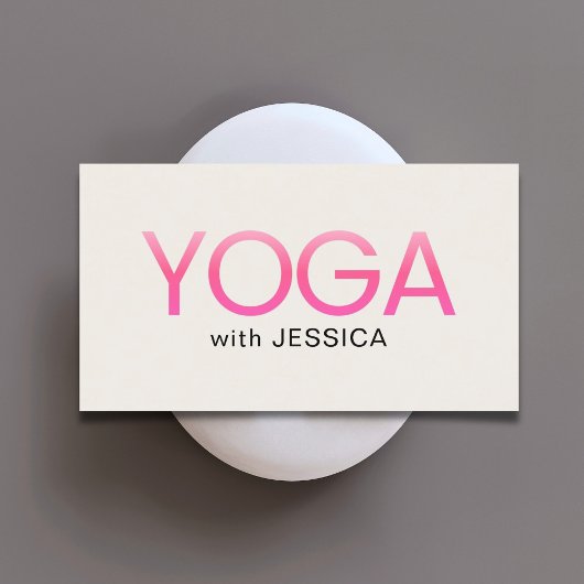 Minimalist Rose Old White Bold Yoga Instructor Visitekaartje