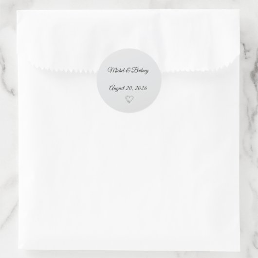 Minimalist Round Wedding Stickers (Tas)