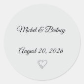 Minimalist Round Wedding Stickers (Voorkant)