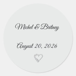 Minimalist Round Wedding Stickers