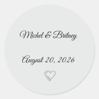 Minimalist Round Wedding Stickers