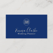 Minimalist  Royal Blue Scan Code Business Card Visitekaartje (Voorkant)