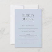 Minimalist RSVP Card Typography Dusky Blue (Voorkant)