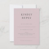 Minimalist RSVP Card Typography Dusky Rose (Voorkant)