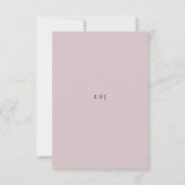 Minimalist RSVP Card Typography Dusky Rose (Achterkant)