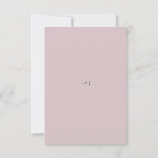 Minimalist RSVP Card Typography Dusky Rose (Achterkant)