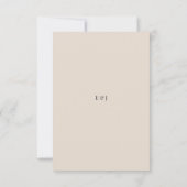 Minimalist RSVP Card Typography Soft Latte (Achterkant)