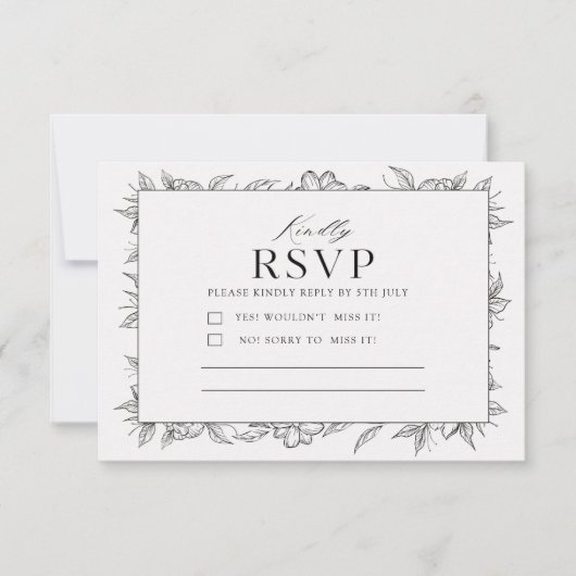 Minimalist RSVP Card | Wedding Response Card | Kaartje (Voorkant)