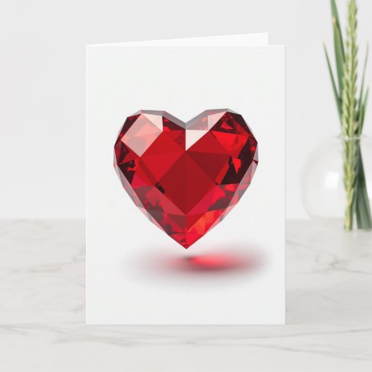Minimalist Ruby Heart Love Card Kaart (Voorkant)