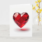 Minimalist Ruby Heart Love Card Kaart (Gele Bloem)