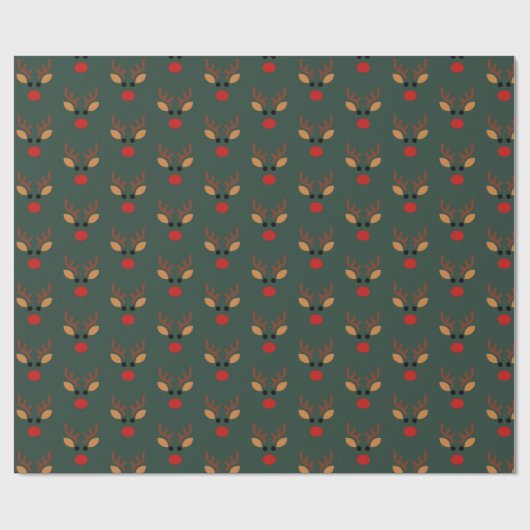 Minimalist Rudolph Reindeer Cadeaupapier (Vlak)