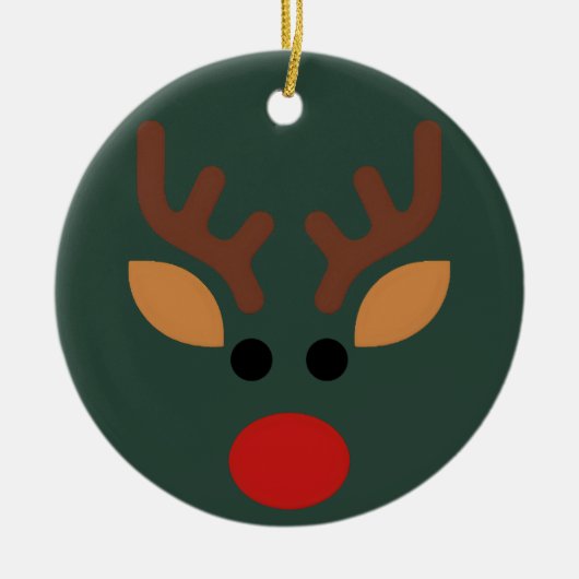 Minimalist Rudolph Reindeer Keramisch Ornament (Voorkant)