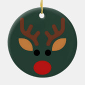 Minimalist Rudolph Reindeer Keramisch Ornament (Achterkant)
