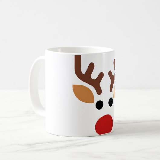 Minimalist Rudolph Reindeer Koffiemok (Voorkant links)