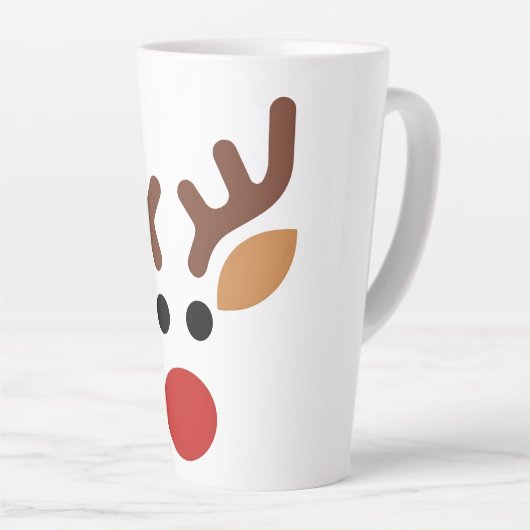 Minimalist Rudolph Reindeer Latte Mok (Rechterhoek)