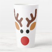 Minimalist Rudolph Reindeer Latte Mok (Voorkant)