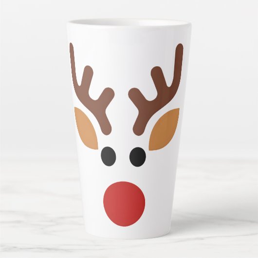 Minimalist Rudolph Reindeer Latte Mok (Voorkant)