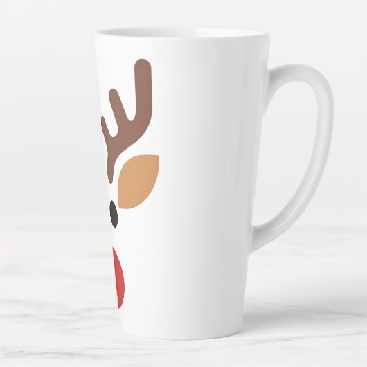 Minimalist Rudolph Reindeer Latte Mok (Rechts)