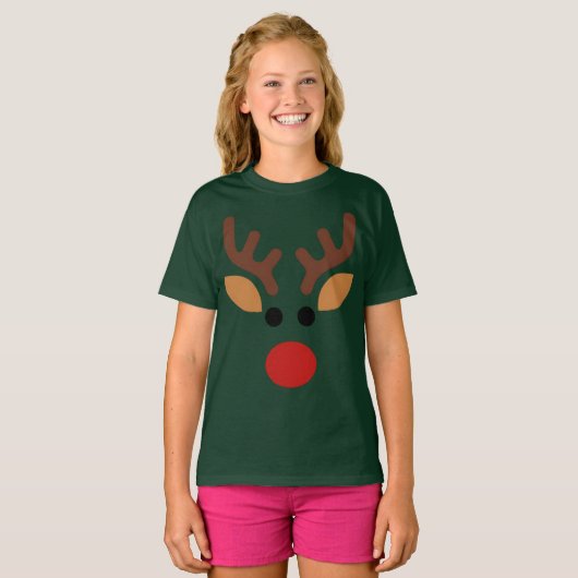 Minimalist Rudolph Reindeer T-shirt (Voorkant volledig)