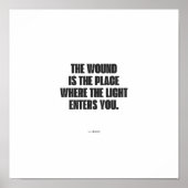 Minimalist Rumi Quote Poster - The Wound is the Pl (Voorkant)