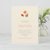 Minimalist Rustic Autumn Leaves Wedding Kaart (Staand voorkant)