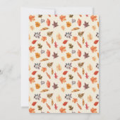 Minimalist Rustic Autumn Leaves Wedding Kaart (Achterkant)