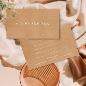 Minimalist Rustic Gift Certificate Visitekaartje