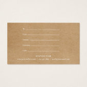 Minimalist Rustic Gift Certificate Visitekaartje (Achterkant)