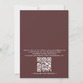 Minimalist Rustic Gilded Maple QR Code Wedding Kaart (Achterkant)