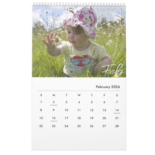 Minimalist Sage 2025 Familienaam Foto Kalender (Feb 2026)
