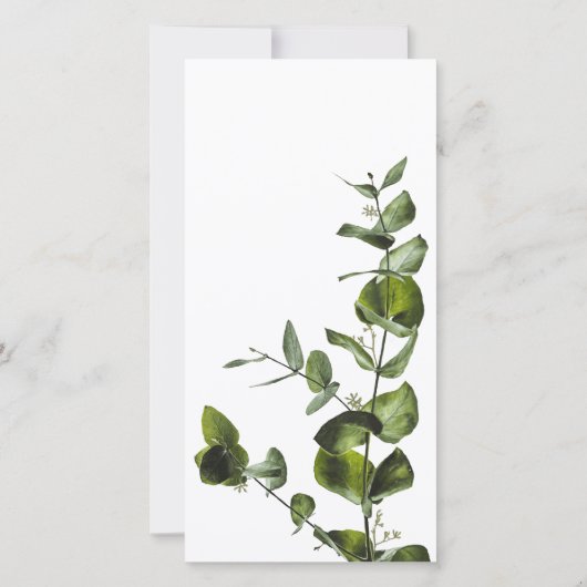 Minimalist Sage Eucalyptus Tall Thank You Card Bedankkaart (Achterkant)