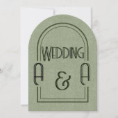 Minimalist Sage Green and Black Arch Wedding Kaart (Voorkant)
