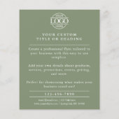 Minimalist Sage Green Business Logo Promotional Flyer (Achterkant)